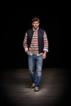 Light Tan Striped Wool Blend Knitted Pullover