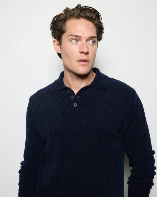 Navy Brushed Wool