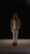 Beige Wool Drawstring Dressed Trousers