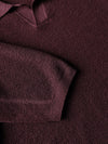 Roberto Collina Textured Knit Polo Mahogany Bordeaux