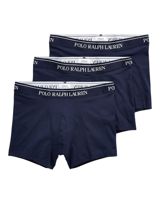 Navy 3 Pack Stretch Cotton Trunk