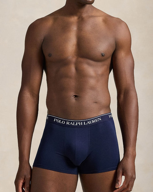 Navy 3 Pack Stretch Cotton Trunk