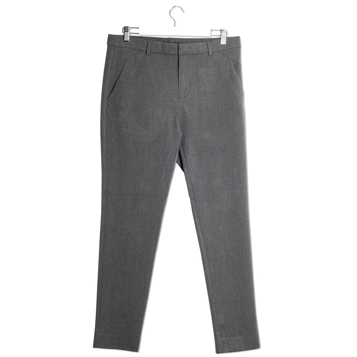 Grey Melange Stretch Slim Fit