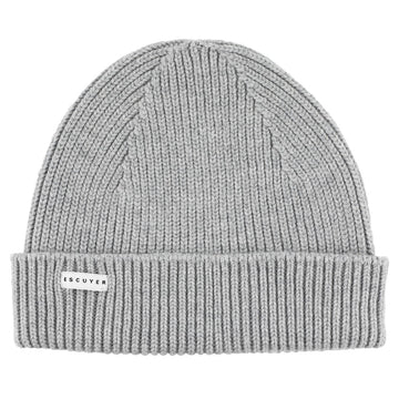 Ribbed Merino Beanie Grey