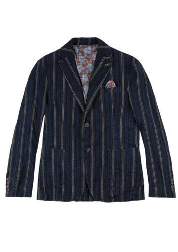 LUE OCHRA STRUIPES DENIMLOOK L