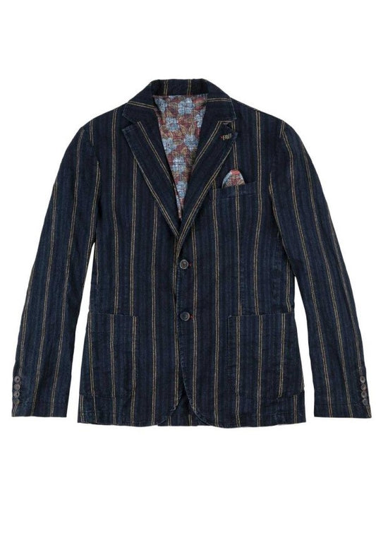 LUE OCHRA STRUIPES DENIMLOOK L