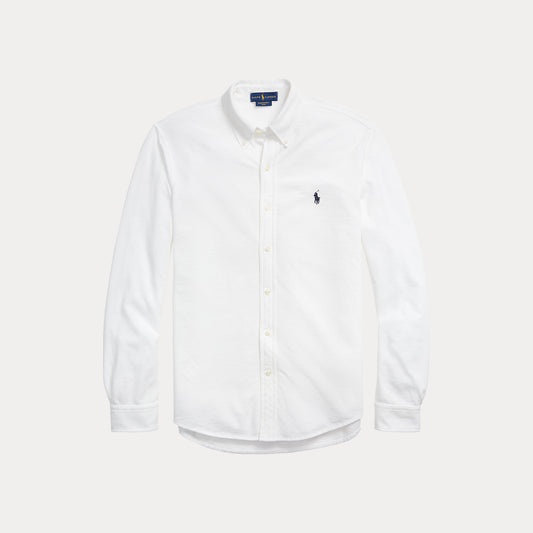 White Featherweight Mesh Slim Fit Shirt