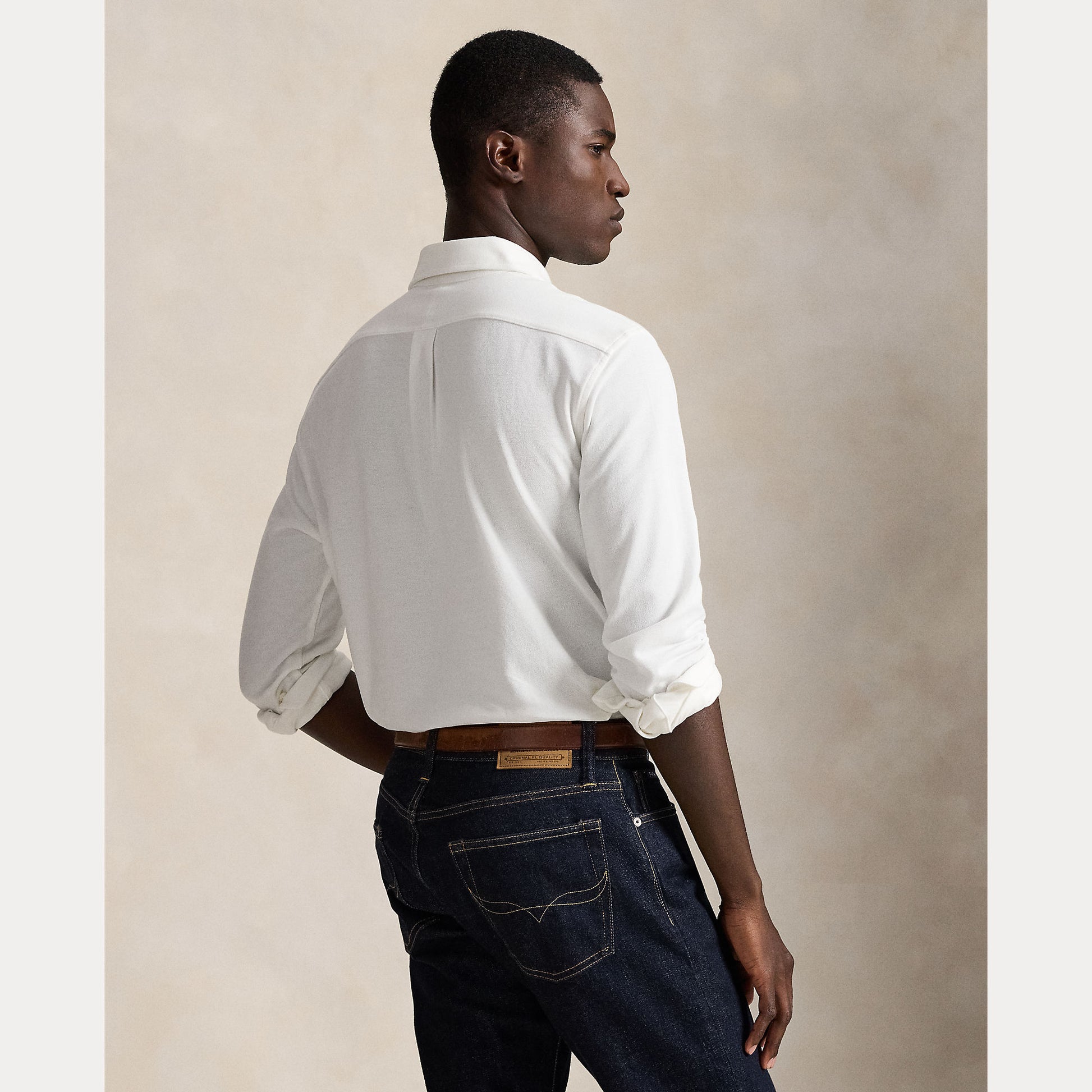 White Featherweight Mesh Slim Fit Shirt