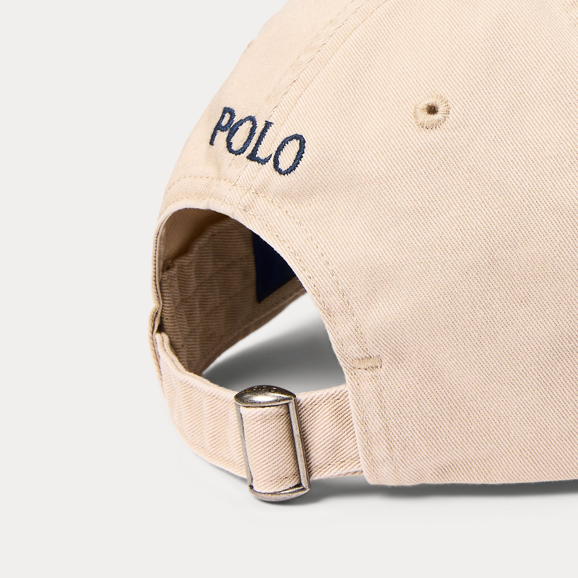 Beige Cotton Chino Baseball Cap