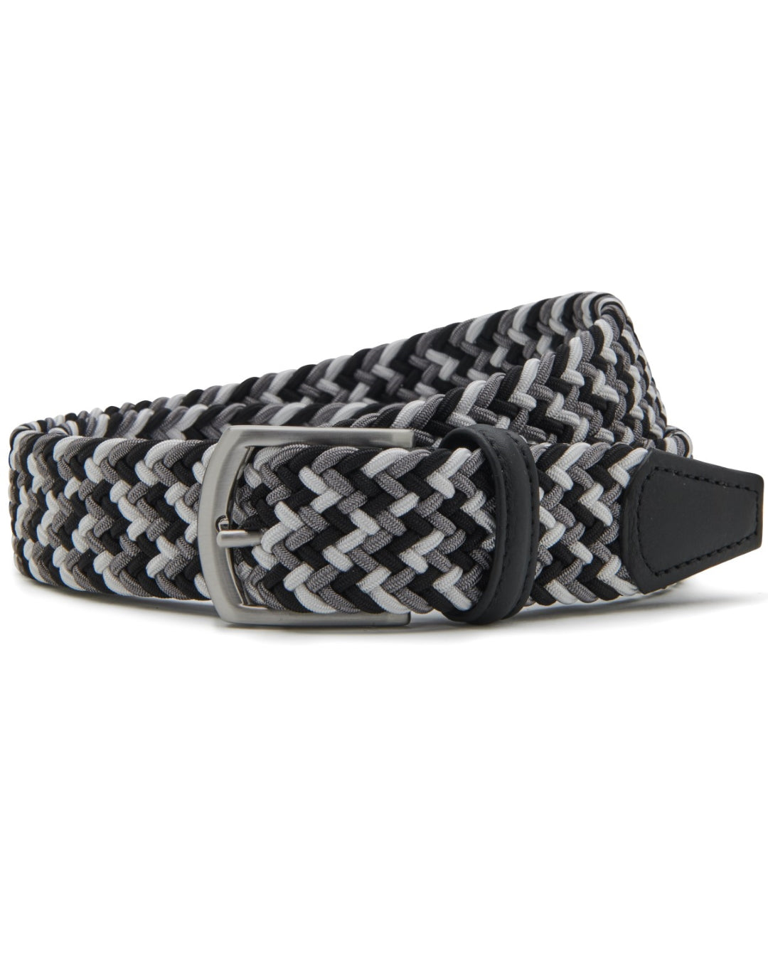 Tubular Woven Stretch Belt Bla