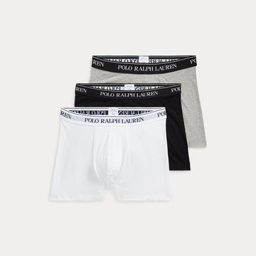 White Polo Black Andover 3 Pack Stretch Cotton Brief Boxer Shorts
