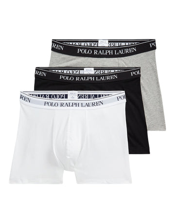 White Polo Black Andover 3 Pack Stretch Cotton Brief Boxer Shorts
