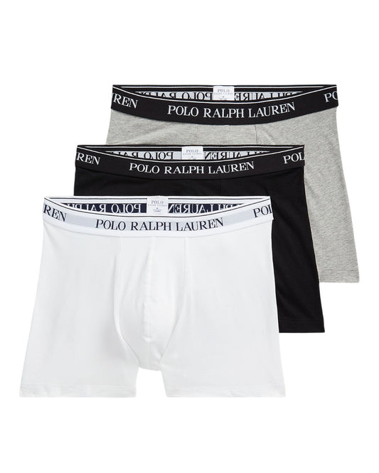 White Polo Black Andover 3 Pack Stretch Cotton Brief Boxer Shorts