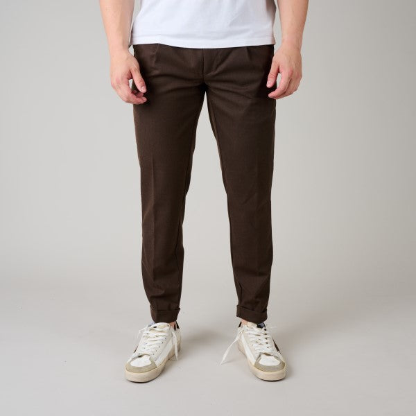 BROWN Chine Woollook Pleated