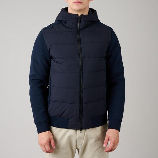 Felpa bi -materiale con cappuc