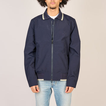 Navy Rib Hem Harrington Jacket