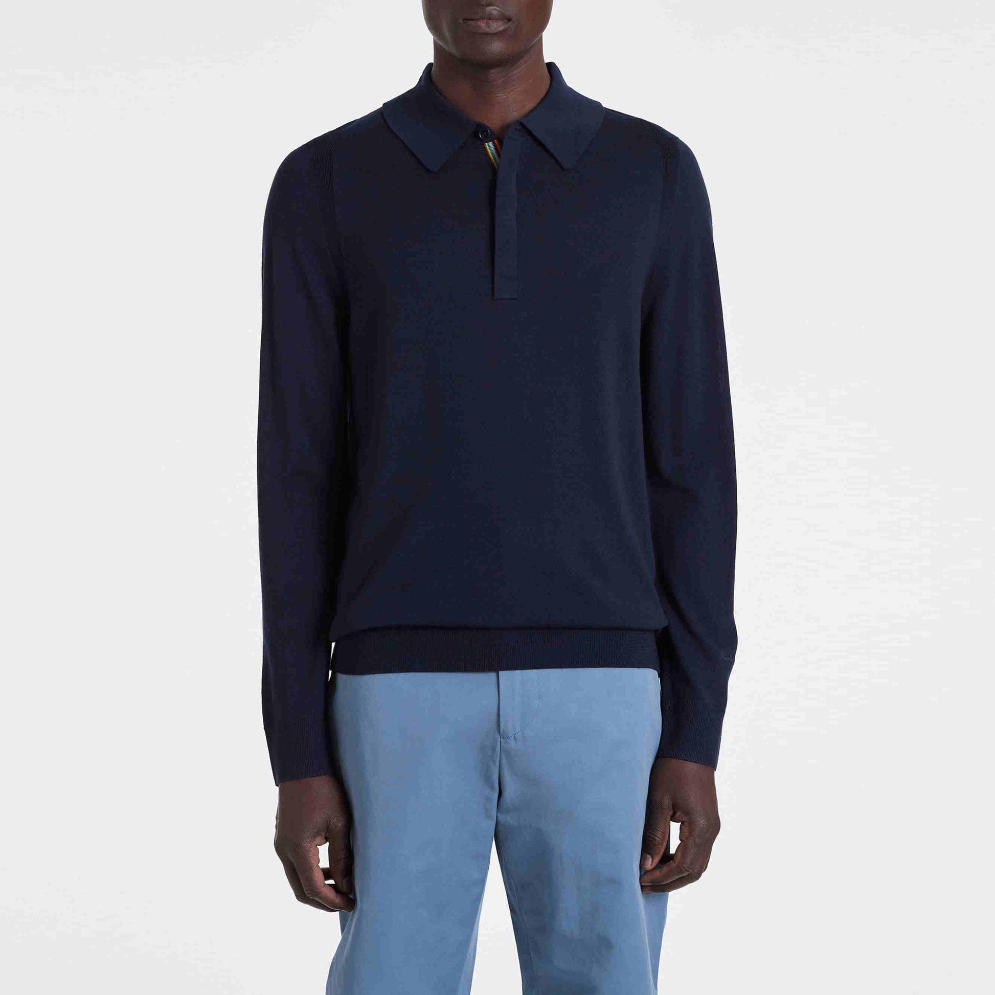 Navy Polo Wool Stripes in