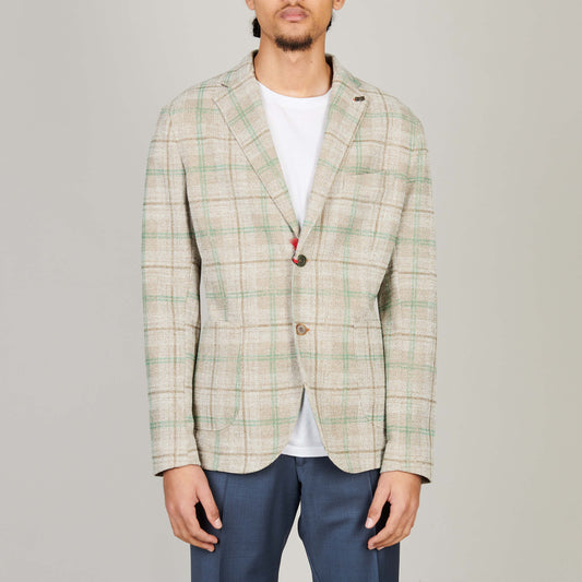 Beige groen ruitje