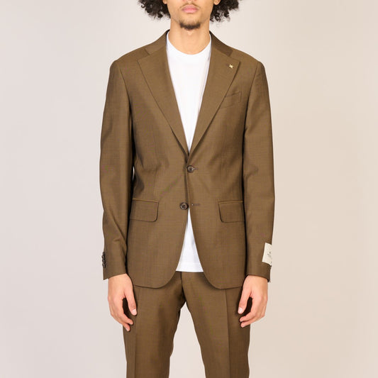 Slim Fit Wool Suit Brown