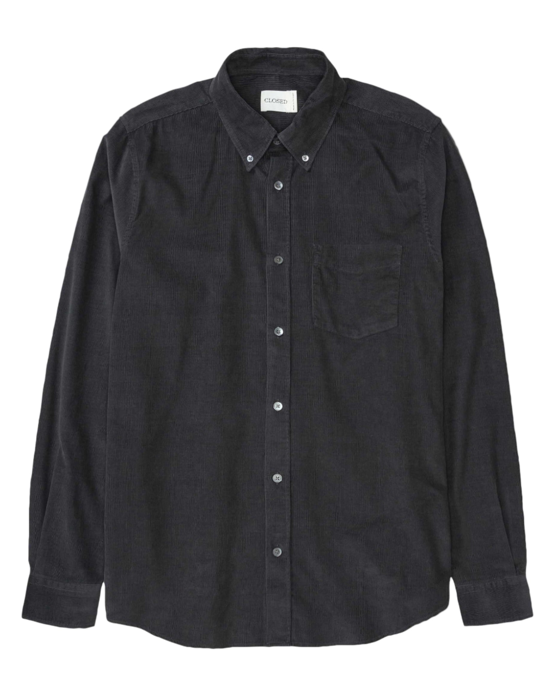 Black button-up shirt Closed
