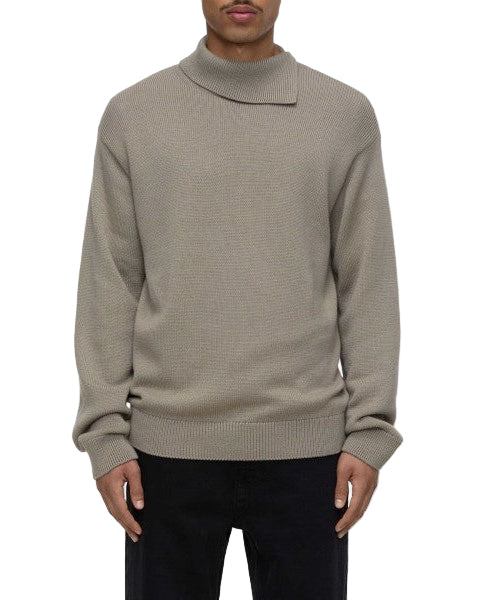 Natural Linen Scarf Collar Jumper