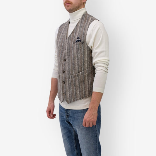 Gilet monopetto tessuto