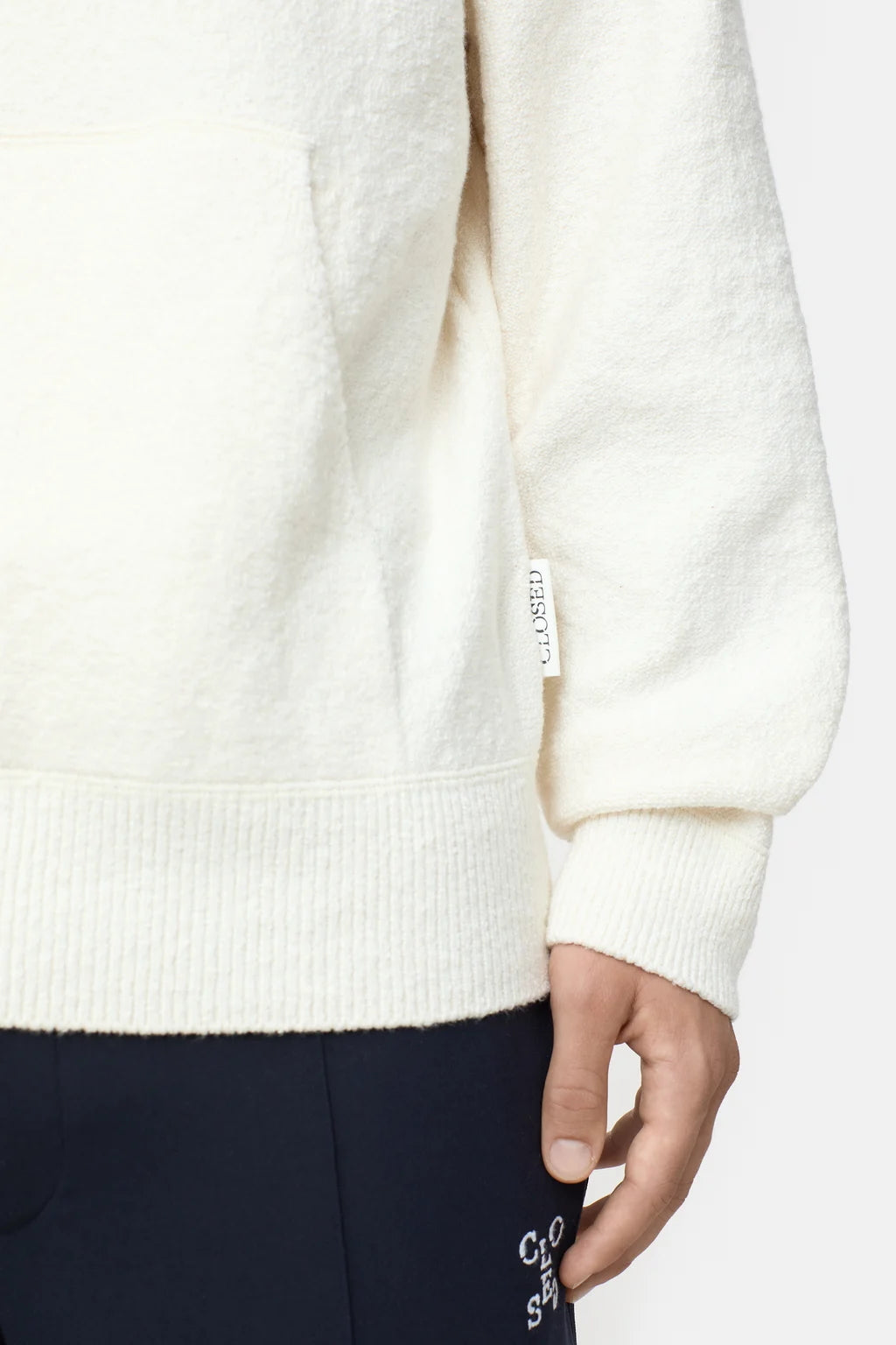 Knitted Boucl� Hoodie Ivory