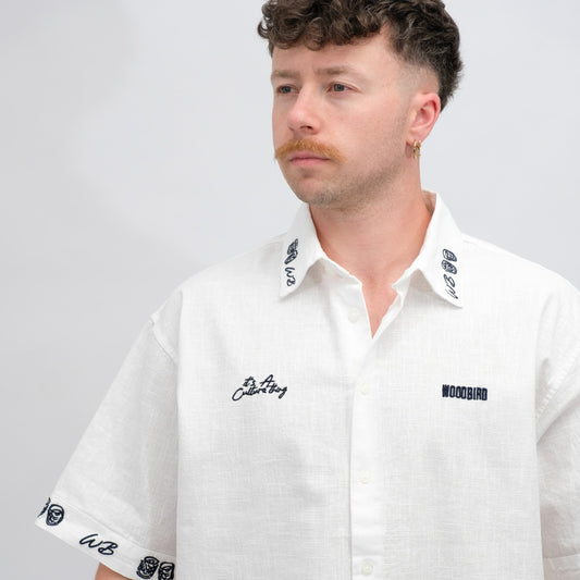 WBWang Linen Blend Embroided L