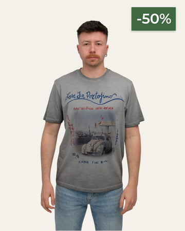 Portofino Cotton Washed T-shirt Piombo