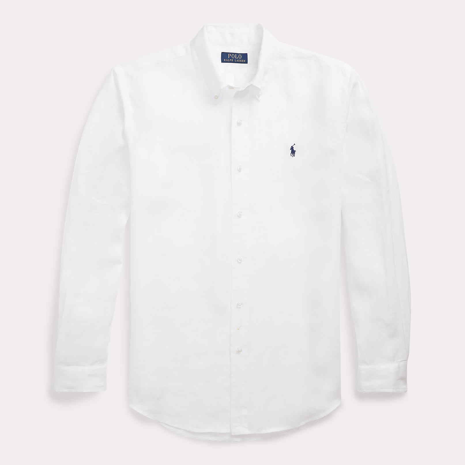 Slim Fit Linen Shirt Ceramic White