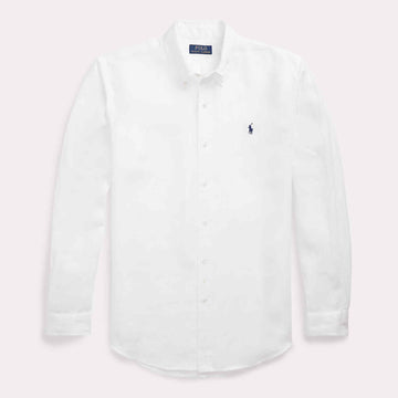 Slim Fit Linen Shirt Ceramic White