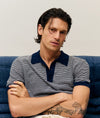 Linen Blend Polo Smoky Blue