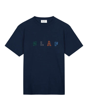 Navy Sans Embroidered Logo Cotton T-shirt