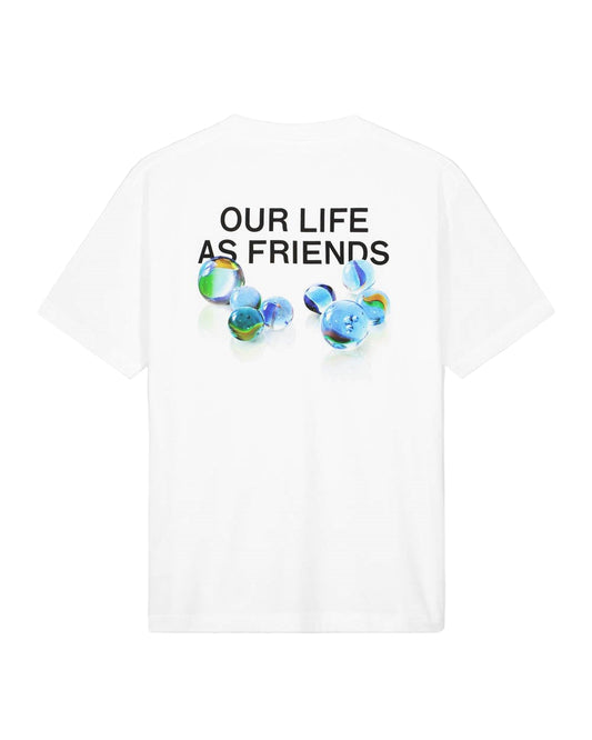 Optical White Marbles Cotton T-shirt