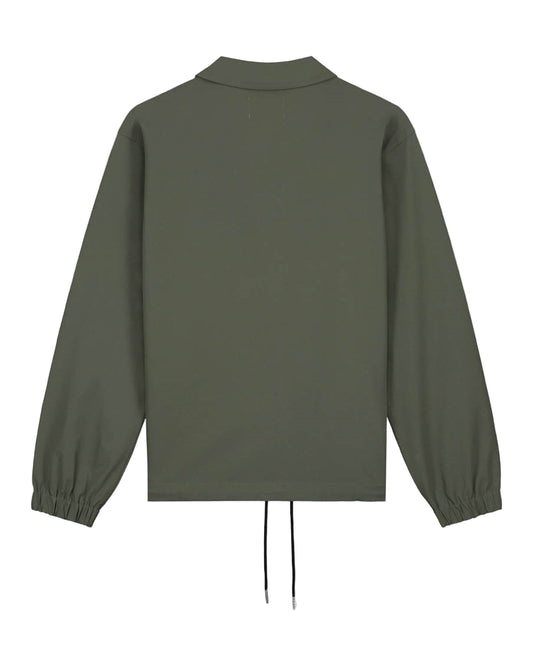 Grey Green Bonded Ripstop Nylon Coach Jacket