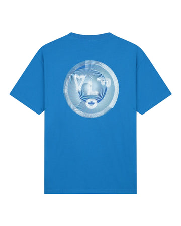 Bright Blue Spiral Face Cotton T-shirt