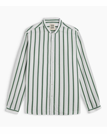 Green and white striped shirt 