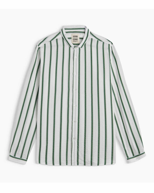 Green and white striped shirt 