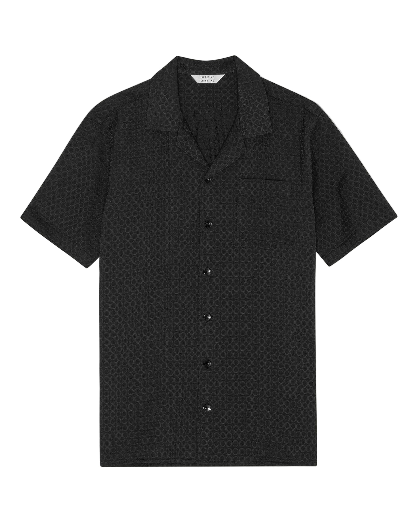 Black short-sleeve shirt with a subtle pattern Libertine Libertine