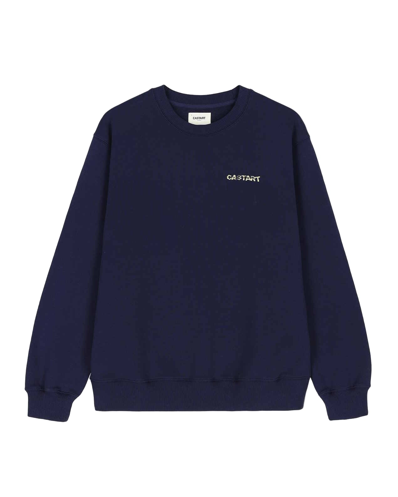 Navy blue sweatshirt with a brand logo Castart