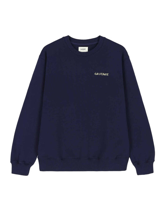 Navy blue sweatshirt with a brand logo Castart