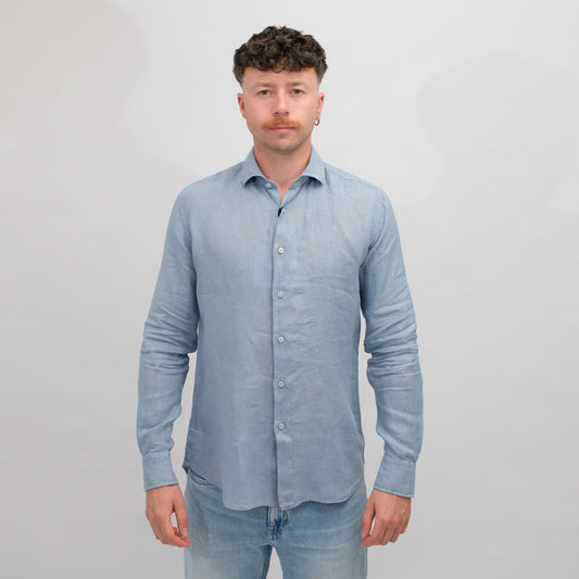 Linen Regular Fit Shirt Grey B