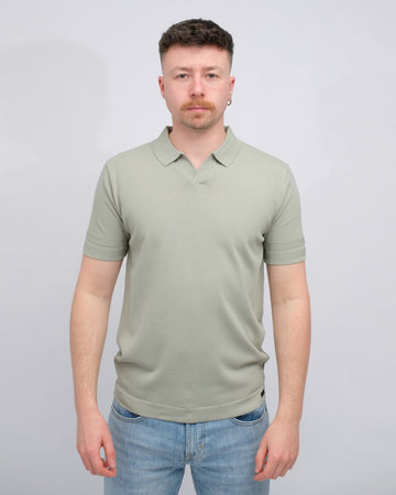Cool Drynamic No Button Polo Green