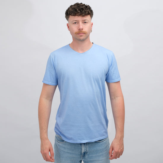 Milo Jersey Pima Cotton T-shirt Washed Chambray