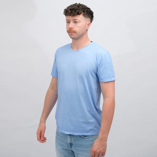 Milo Jersey Pima Cotton T-shirt Washed Chambray