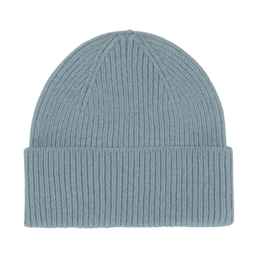 Merino Wool Beanie Stone Blue