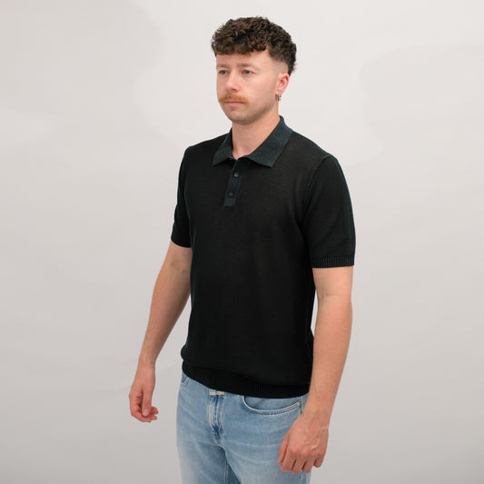 Knit S/S polo shirt Nero