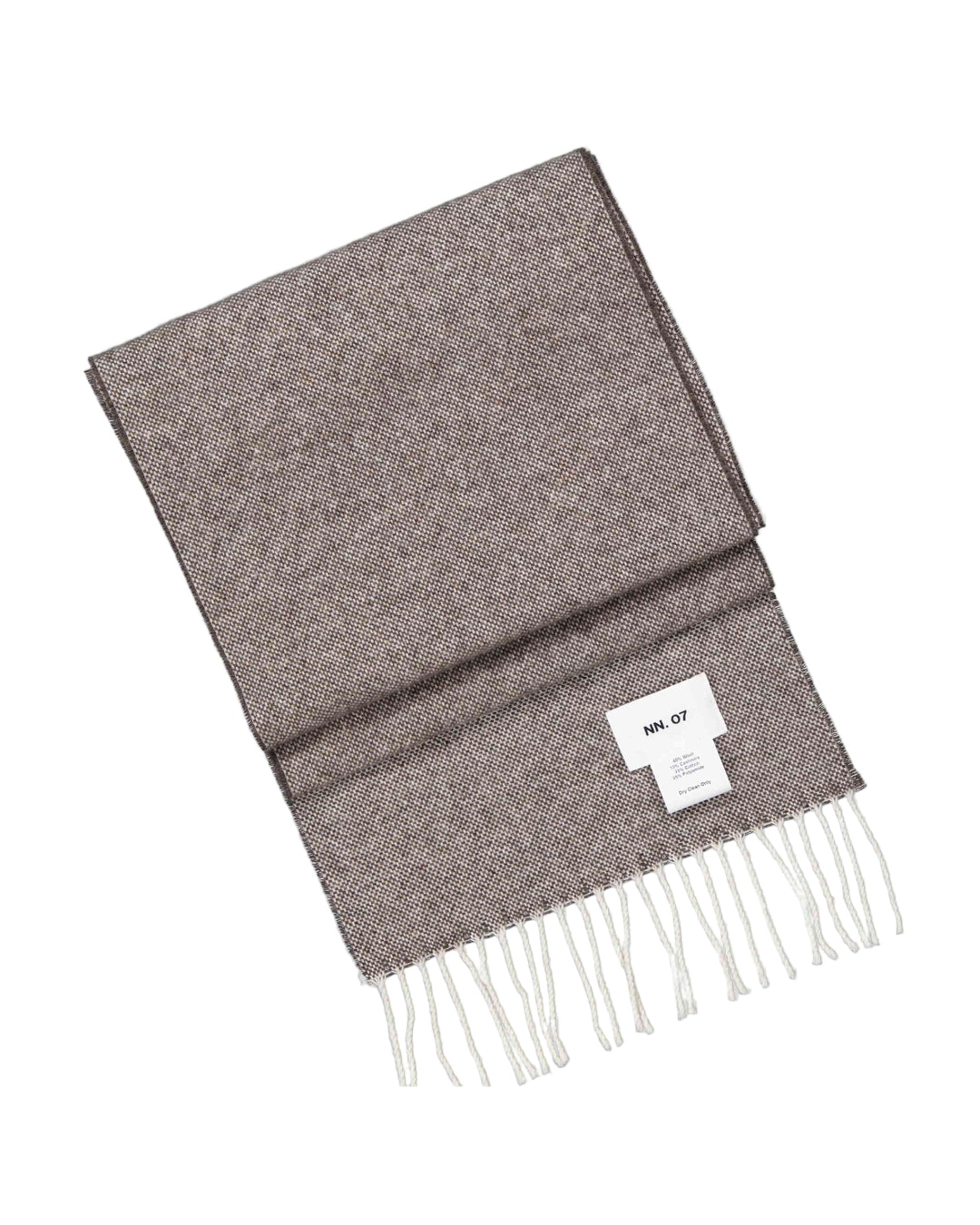 Gray scarf with white fringes on a white background nn.07

