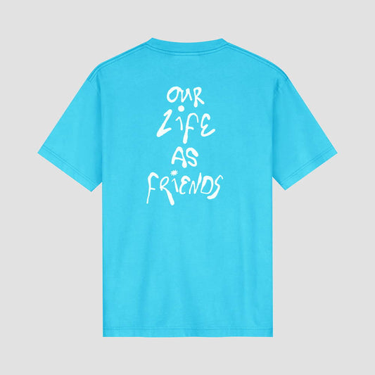 Tag Cotton T-shirt Cyan Blue