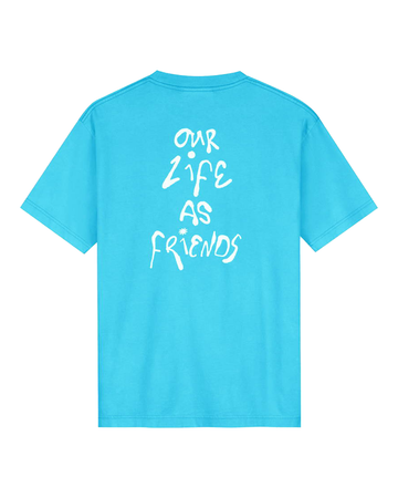 Tag Cotton T-shirt Cyan Blue
